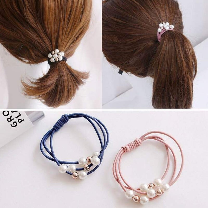 Ruihfas 10Pcs/Lot Korean Hair Tie Bracelets for Women No Damage Scrunchies Elastic Hair Bands Ropes Elastics Boho Hairband for Ponytail Holders - Image 2